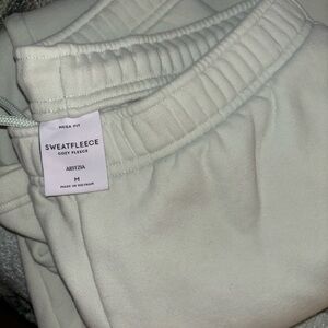 Aritzia Cozy Fleece Pants in Soft Mint